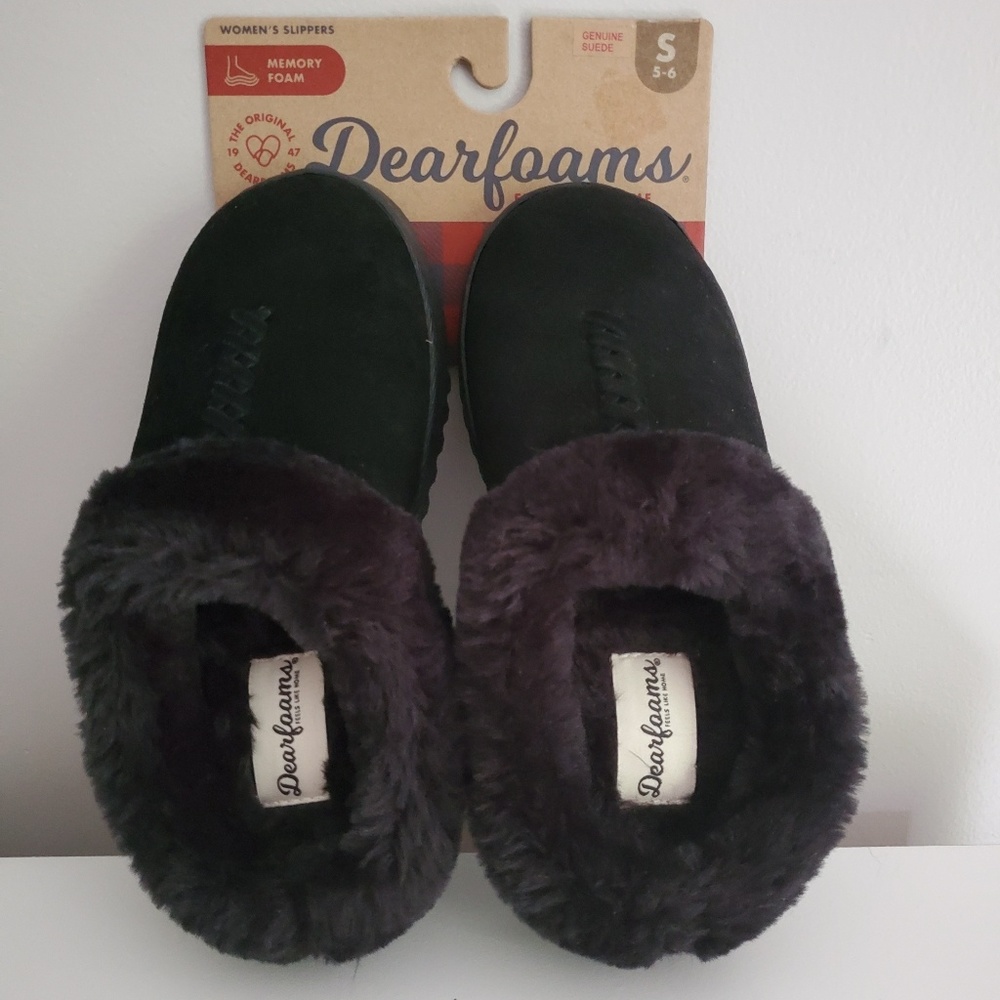 Dearfoams suede slippers NWT